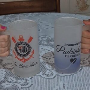 Caneca de vidro jateado 475ml